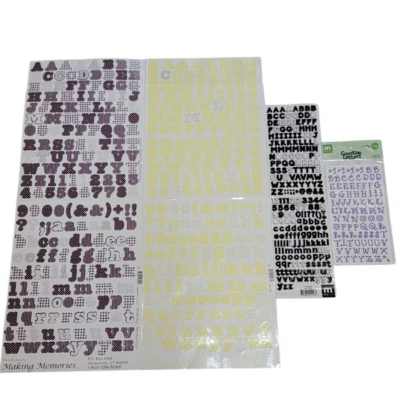 Making Memories Creative Letters ABC Stickers x 4 Funky Black Multi Scrapbooking - Picture 1 of 10